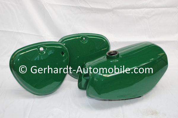 Lackset Tank Set + Seitendeckel für Simson S51 S50 S70 Kraftstoffbehälter Seitendeckel dunkelgrün